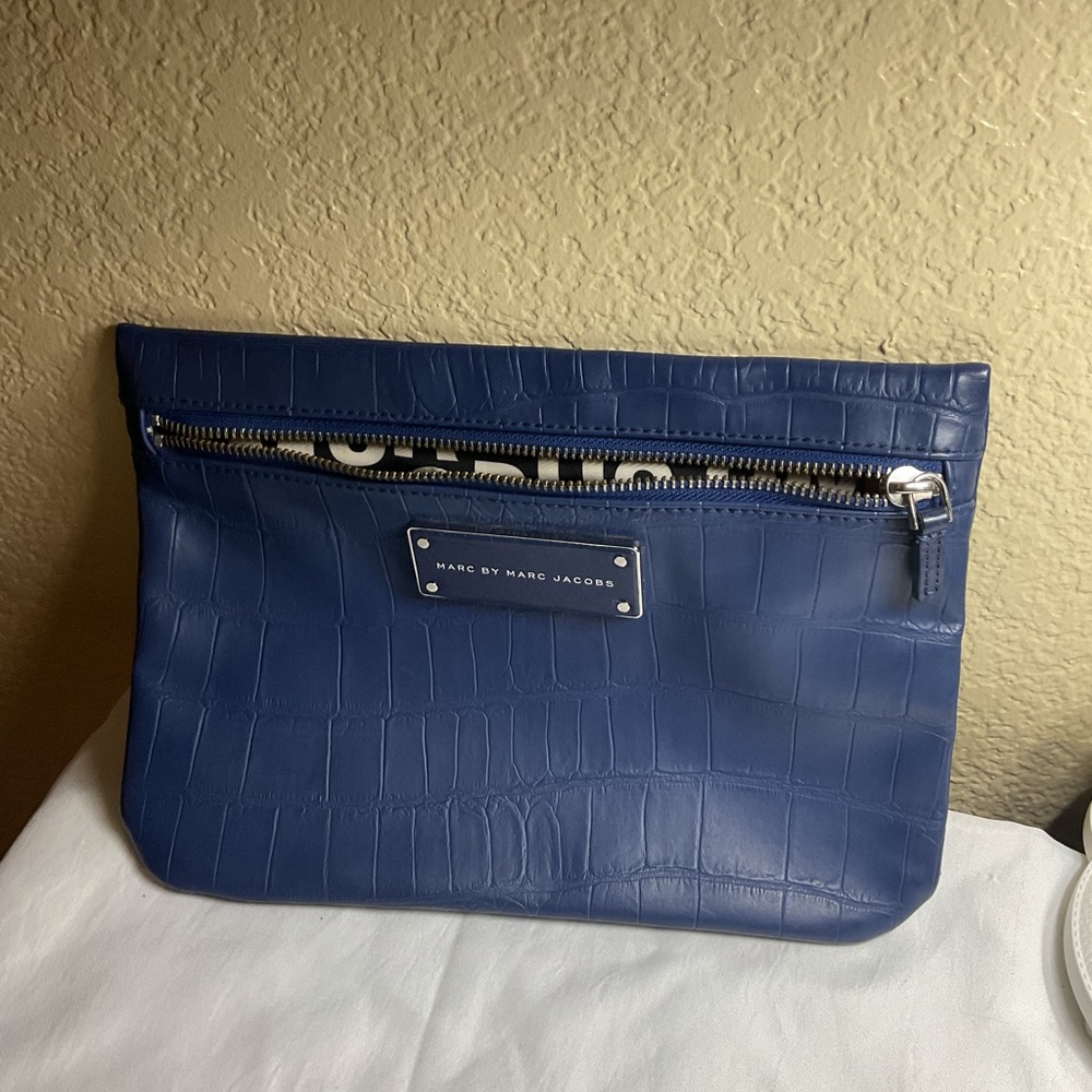 Marc by Marc Jacobs Navy Croc-Embossed Pouch